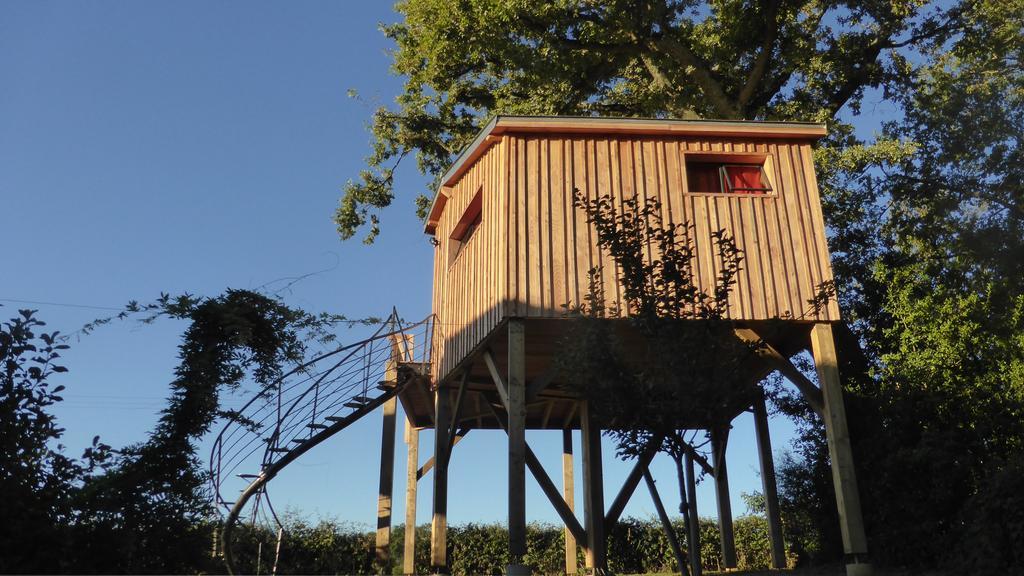 La Cabane Perchee Du Faucon Frechou-Frechet Exteriör bild